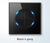  Universal Round Tempered Glass Home Wall Switch Panel LED Indicator Black/Grey/Gold/White 250V 86mm*86mm Wall Light Switch