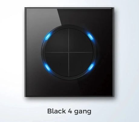  Universal Round Tempered Glass Home Wall Switch Panel LED Indicator Black/Grey/Gold/White 250V 86mm*86mm Wall Light Switch