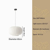 Wabi-Sabi Silk Dome Pendant Light - Iron Art Lantern LED Ceiling Lamp Fixture for Living Room, Dining Area, Bedroom & Cafe Decor