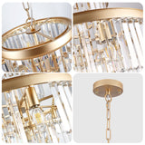 Luxury Golden Crystal Chandelier Modern Chandeliers Lights Fixture Hanging Pendant Light Fixture Dia 23.6 Inch