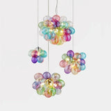 Modern Colorful Glass Ball Chandeliers For Living Bedroom Pendant Lamp Lustres Para Sala De Jantar Hanging