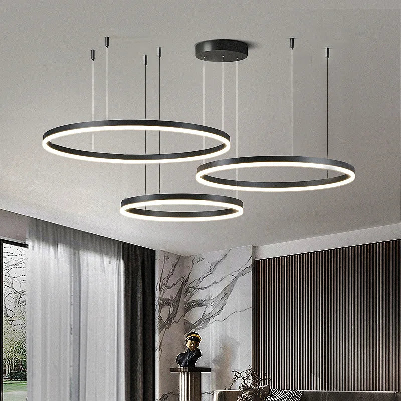 Modern living room LED circular ceiling pendant light indoor lighting study bedroom light circular hanging light home decoration