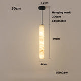 Elevate Your Dinning Room With Our Marble Cylinder Led Pendant Light Dimming Function White Linear Alabaster Gold Silver