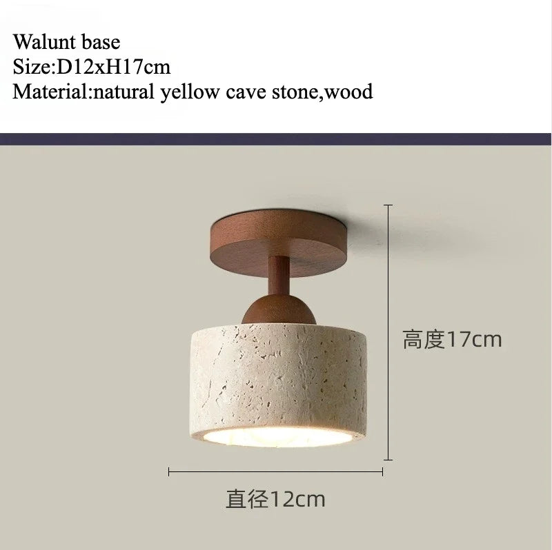 Travertine Stone LED Ceiling Lamp Aisle Corridor Light Fixture For Living Room Dining Room Bedroom Decor Chandelier Ceiling Lamp
