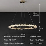 Modern Luxury Crystal LED Chandelier - Minimalist Pendant Light for Living Room