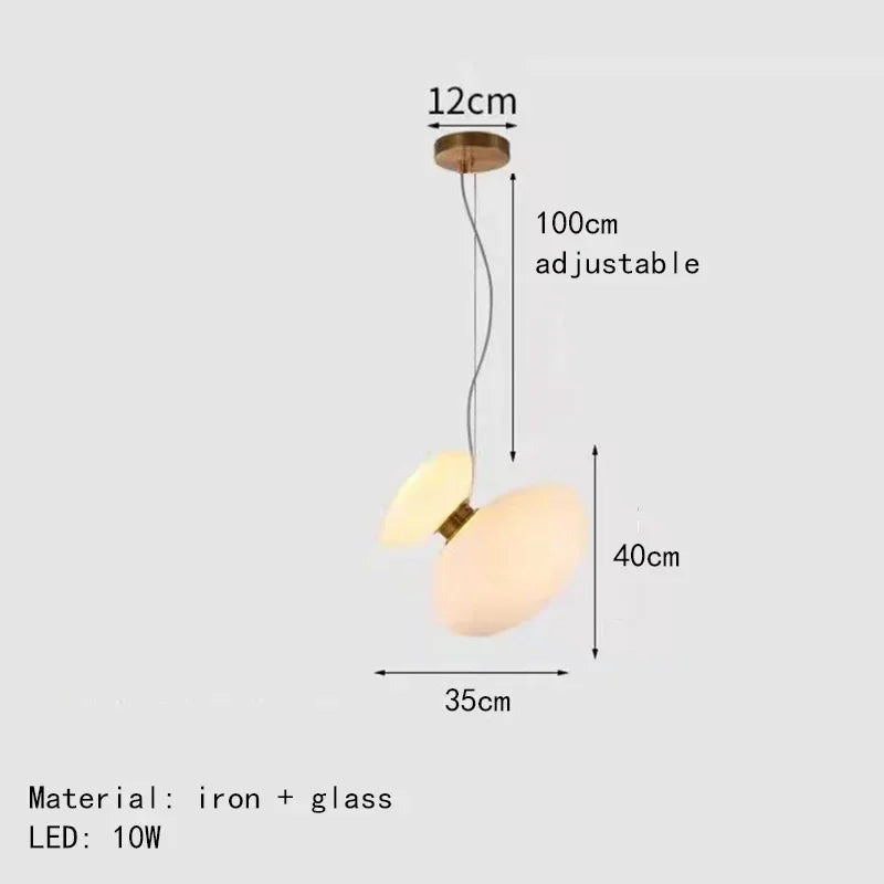 Nordic Creative Cobblestone Glass LED Pendant Chandelier for Restaurant Kitchen Bedroom Bedside Hotel Indoor Decor Lighting 2026