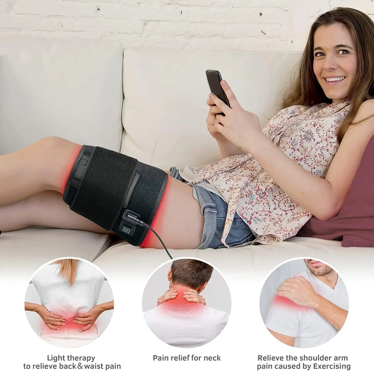 NEW 120 LEDs Red Light Belt 660nm&850nm Infrared Light Therapy Pad for Body Fatigue Deep Therapy for Back Knee Hands Feet Relief