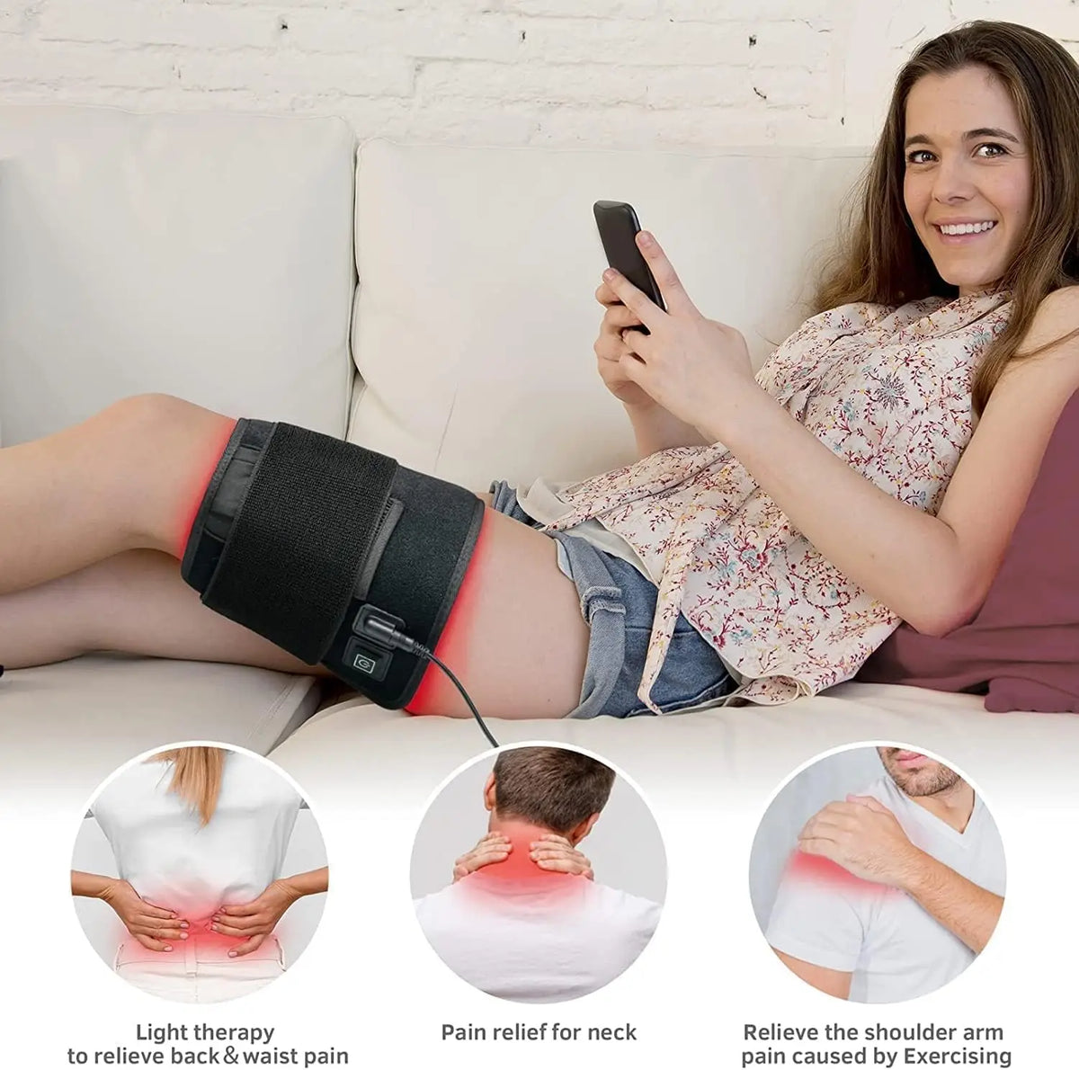 NEW 120 LEDs Red Light Belt 660nm&amp;850nm Infrared Light Therapy Pad for Body Fatigue Deep Therapy for Back Knee Hands Feet Relief