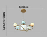 Nordic Planet Chandelier Ceiling Simple Living Room LED Pendant Lights Creative Moon Lamp Earth Children's Bedroom Hanging Light