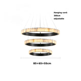 LED Luxury Marble Golden Black Lustre Hanging Lamp Chandelier Lighting Suspension Luminaire Lampen For Living Room