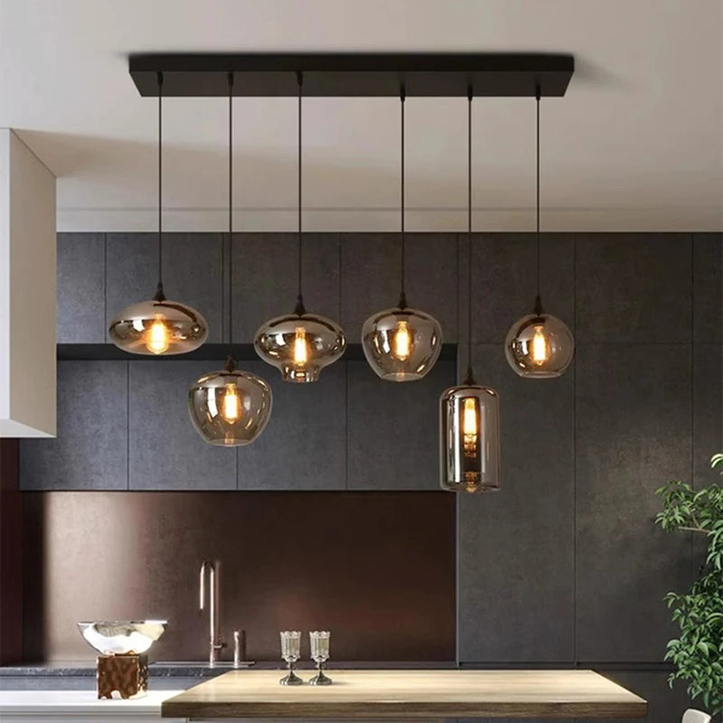 Modern Glass Led Lights Pendant Lamps for Living Room Chandeliers for Dining Room Hanging Light Indoor Lighting Suspension