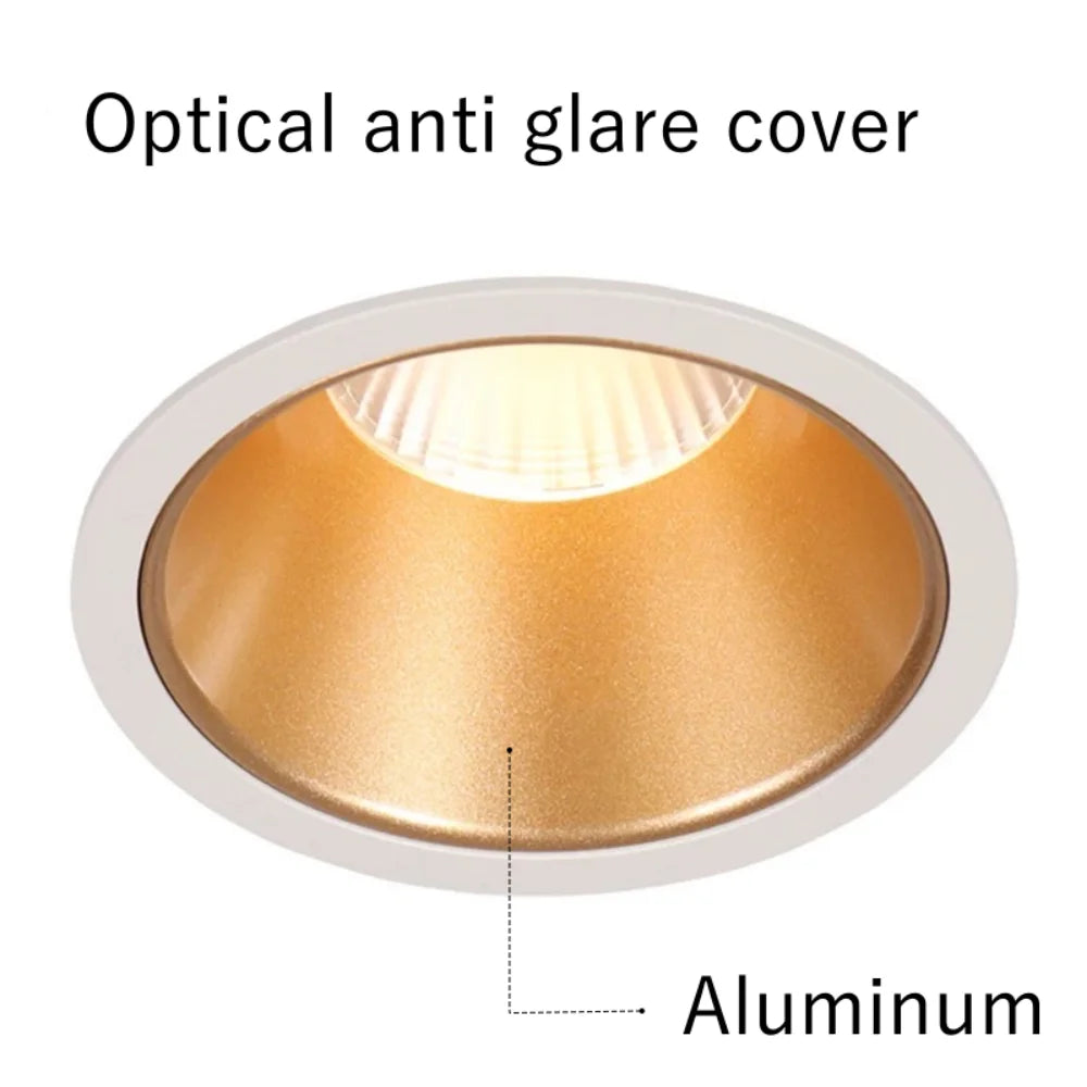 Dimmable Led Downlight Recessed Ceiling Lamp Spotlight Aluminum COB 110V 220V Home Office Store Spot led Hole 65/75/90mm