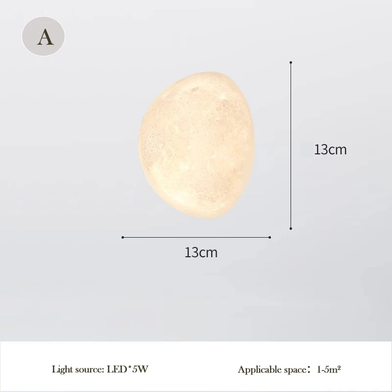 3D Moon Wall Lamps Semicircular Moon Planet Light Minimalist Nordic Home Decor Living Room corridor Bedroom Bedside Wall Lights