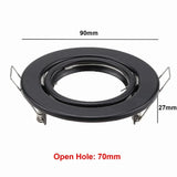 Round Adjustable LED Recessed Frame - Metal Spotlight Fitting for GU10 & MR16