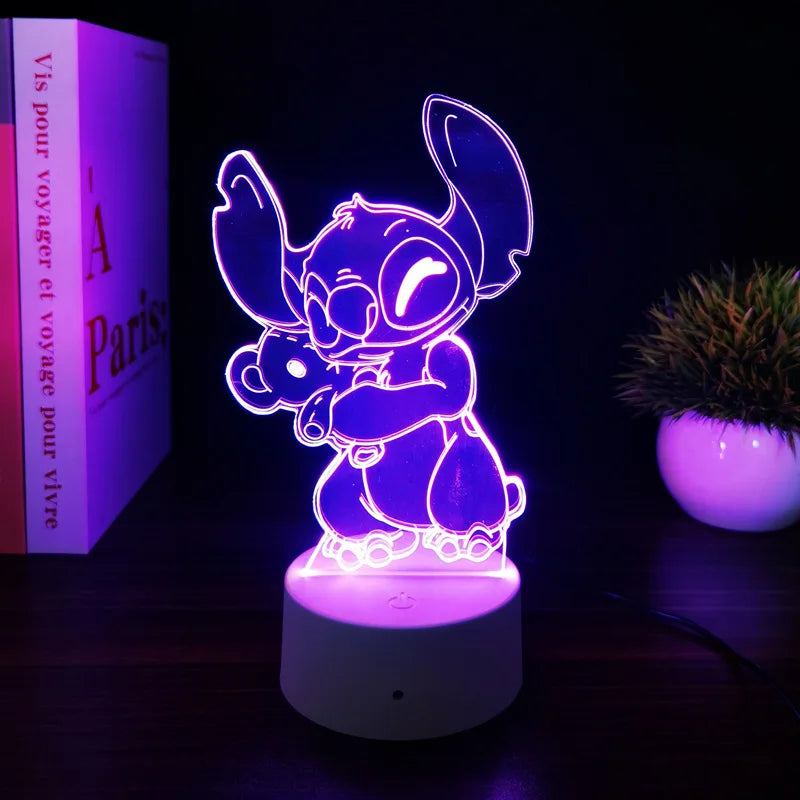 3D Illusion Stitch Night Light with Remote Control and Smart Touch Room Decor Lamp Birthday Valentine&#39;s Day Christmas Gifts