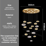 Customable Modern Chandelier Hotel Restaurant Lobby Pendant Light Luxury Villa High Ceiling Lighting Hall Glass Hanging Lamp