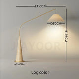 Modern Walnut Fishing LED Floor Lamp - Creative Minimalist Arc Standing Light Fixture for Living Room, Bedroom Bedside & Study