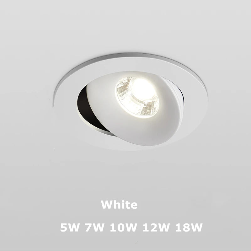 New 360 Degrees Angle Adjustable 5W 7W 10W 12W 18W Ceiling Spot Lights Recessed Downlights For Home TV Background
