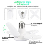 Fan Blade Shape Foldable Led Bulb Four Leaf Ceiling Lights Garage Decoration Fan Shape Led Bulb E27 For Workshop Warehouse Mini