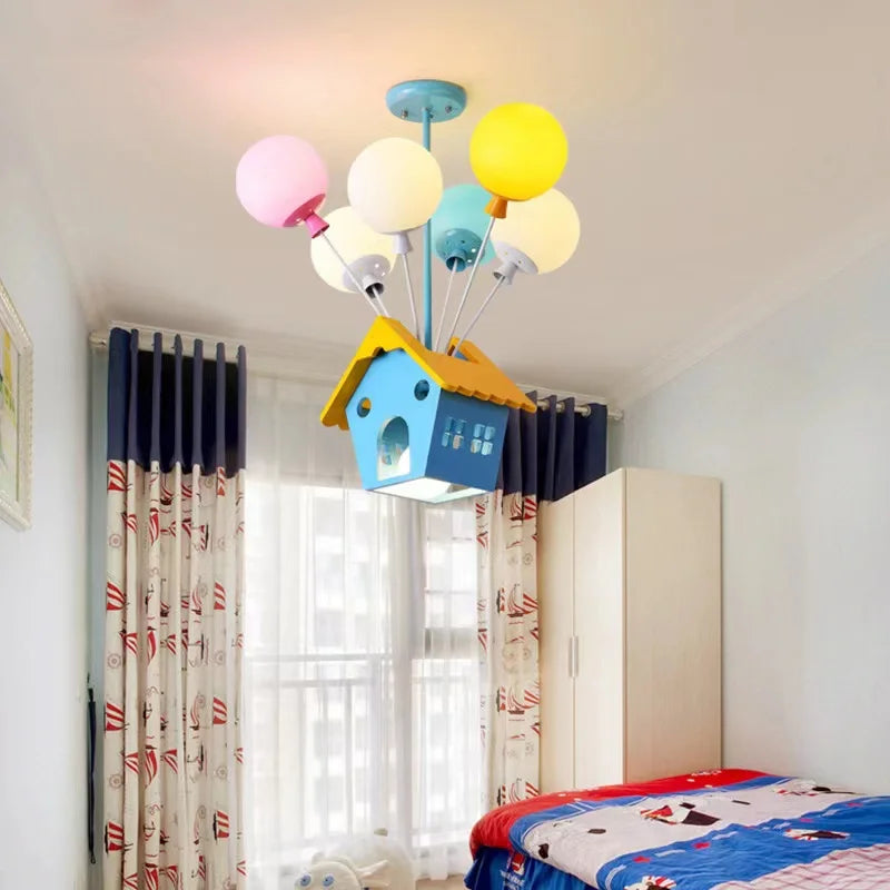 Modern New Pendant Lights Nordic Creative Ceiling Chandelier Dyed Balloon Cartoon Lights for Children&#39;s Princess Room Bedroom