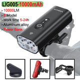 10000mAh Smart Bicycle Front Light (10,000 LM, USB-C) - Waterproof High-Lumen Headlight for MTB & Road Cycling