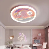 LED Warm Cute Nursery Children's Room Girl Bedroom Pegasus Ceiling Lights Pink Rainbow Unicorn Light Princess Room Ceiling Lamps