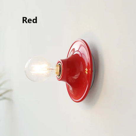 1970s UFO Wall Lamp Vintage Nostalgic Corridor Balcony Light Bedside Yellow Chrome Gold Red White Wall Lamp Decorative Sconces