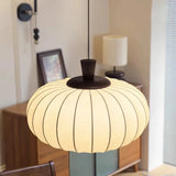 Japanese Wabi-Sabi Silk & Wood LED Pendant Chandelier - Retro Fabric Hanging Ceiling Lamp Fixture for Living Room, Restaurant & Mood Lighting Decor