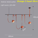 Nordic Art Leather Metal LED Chandelier Living Dining Room Bedroom Bar Island Luminaire Personalized Home Decor Lighting Fixture