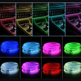 Invisible RGB Car Interior Ambient Light Strip - USB Fiber Optic APP Control Lamp