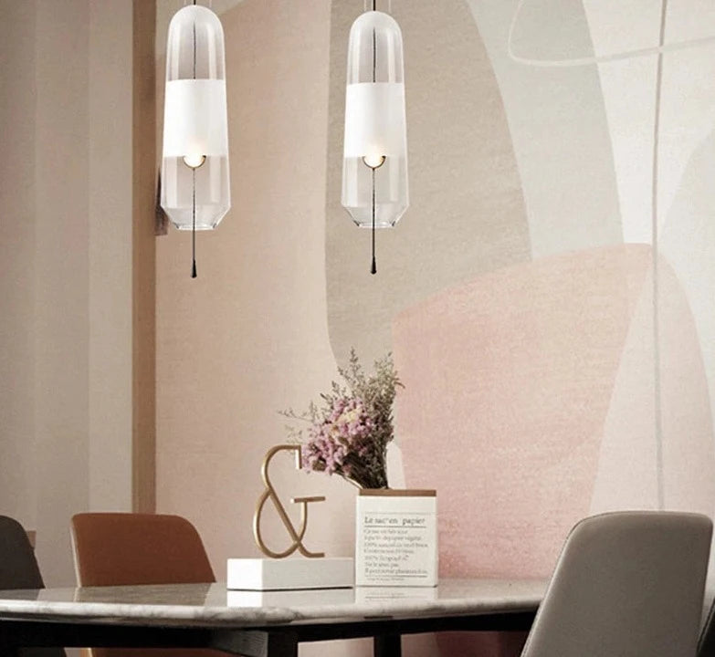 Modern Glass Pendant Lights Hanging Lamp for Dining Room Bedroom Led Light Fixtures Nordic Loft Industrial Home Decors Luminarias