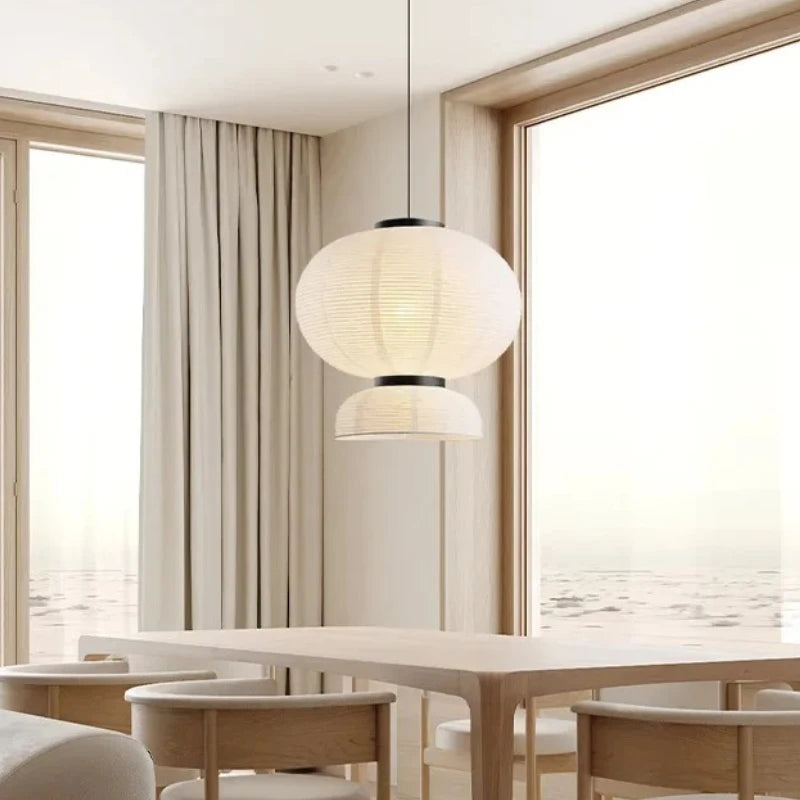 Wabi Sabi Pendant Lamps Rice Paper Chandelier Japan Style Hanging Light for Ceiling Living Room LED Light Room Decor Lustre