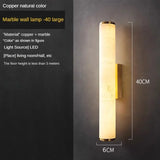Nordic Lamps Long Stripes Minimalist All Copper Marble Wall Lamp Modern Lighting Luxury Living Room Bedroom Home Decor LED