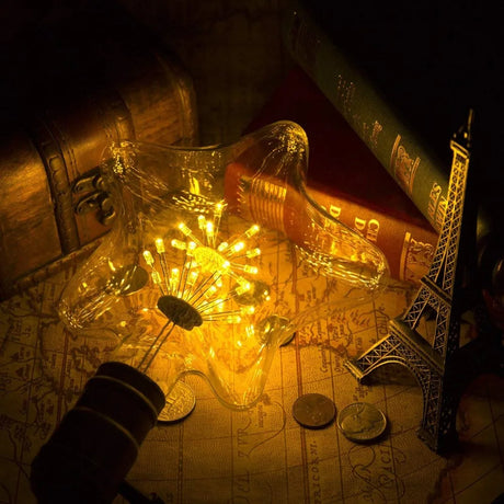 Vintage Led ST64 E27 LED Non- Dimmable Bulb Vintage Starry Sky Lamp 3W 2200K Bottle Lightbulb Decorative Christmas Firework Lamp