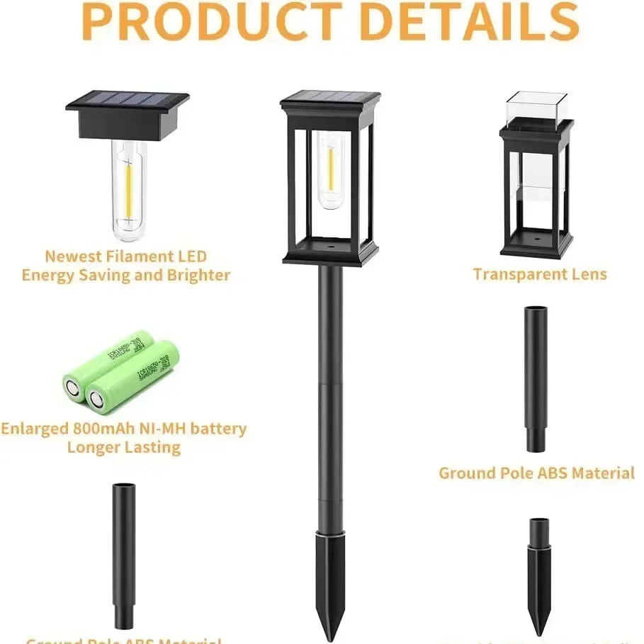 Waterproof LED Solar Lights for Garden Yard - Automatic Landscape Pathway Lighting