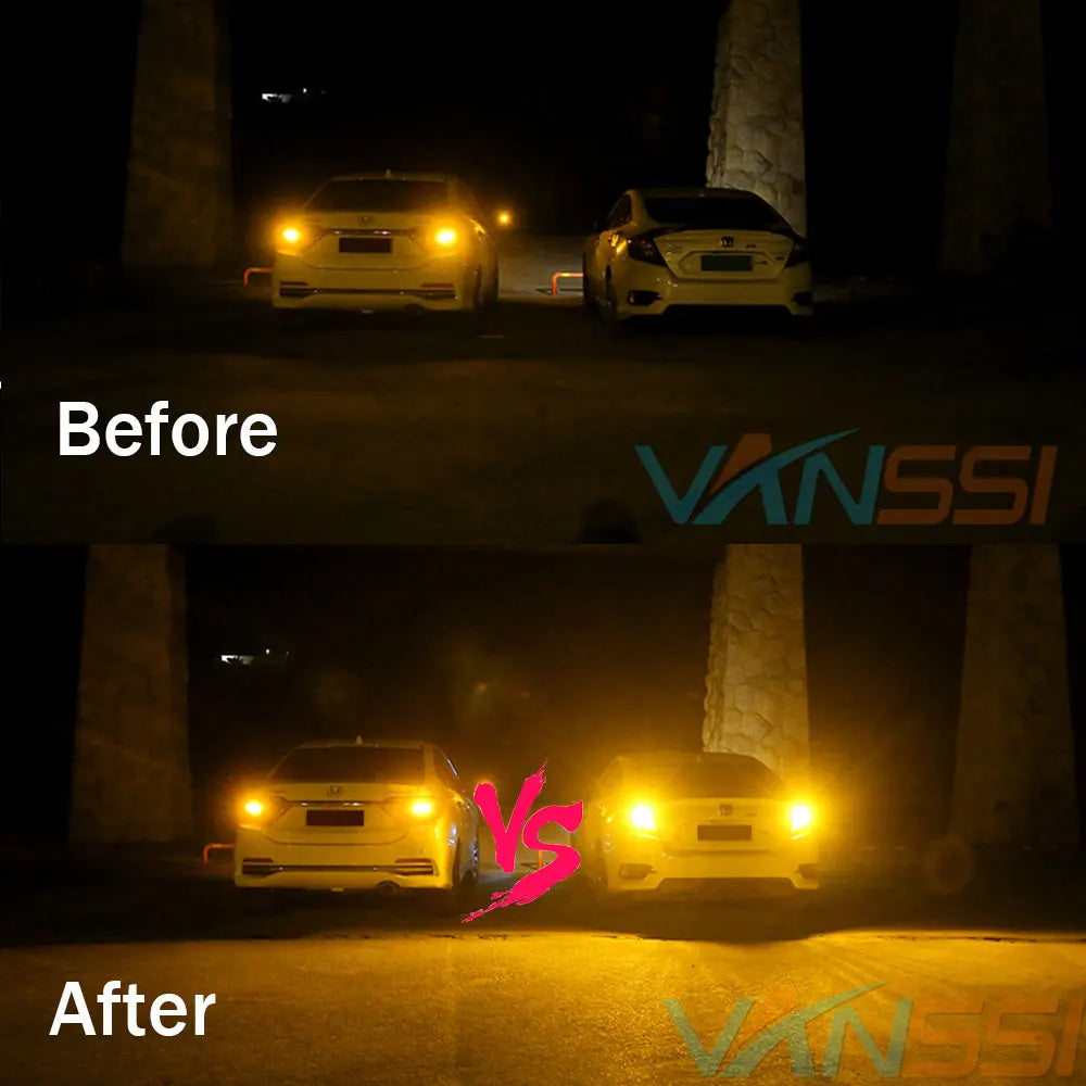 2Pcs Canbus PY21W Bau15s/P21W BA15S 1156/T20 WY21W 7440 LED Bulb for Car Turn Signal Light Amber Yellow Anti Hyper Flash 12v