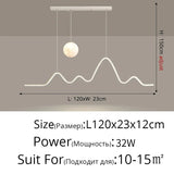 Modern Minimalist Moon Pendant Light with Adjustable Cords Indoor Decor Lamp for Dining Tables Bar Counters and Living Rooms
