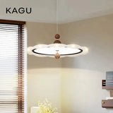 Nordic Modern Walnut Wood Grain Pendant Light - Dimmable LED Chandelier