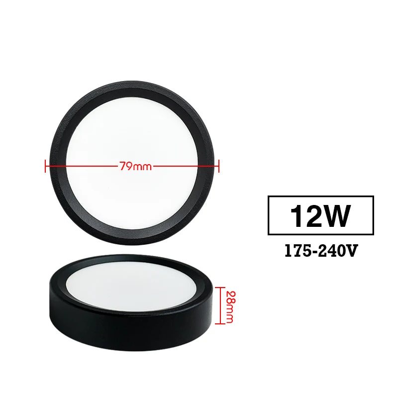 Led Downlights 220V Ceiling Spot Lamp 9W 12W 18W Down Light Surface Mounted Panel Lighting Kitchen Fixture for Room Home Decor