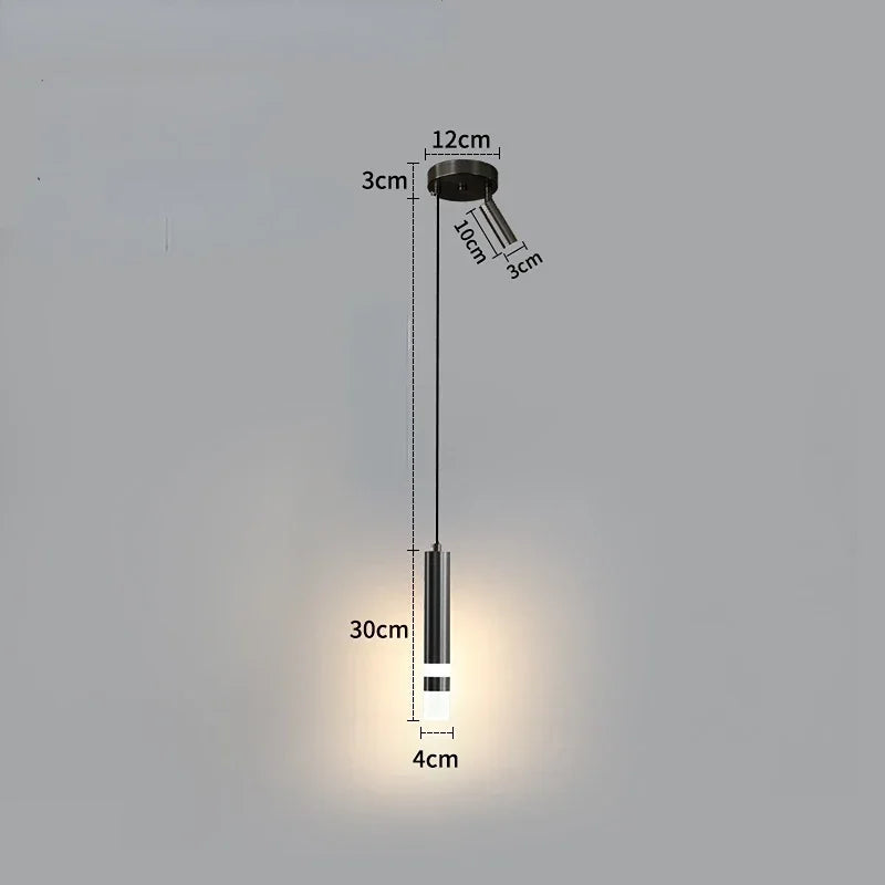 Modern Led Long Pendant Light for Bedroom Bedside Living Room Hanging Lamps Reading Lighting Double Spotlight Decor Chandelier