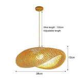 Classic Bamboo Luster's Chandelier Hanging Lamp Ceiling Handmade Rattan Pendant Light Fixture Weaving Home Living