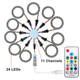 LED Sparkle Ring Light Circle Module WS2812B Individually Addressable RGB Atmosphere Lamp 17 Key Music Remote Control for Party