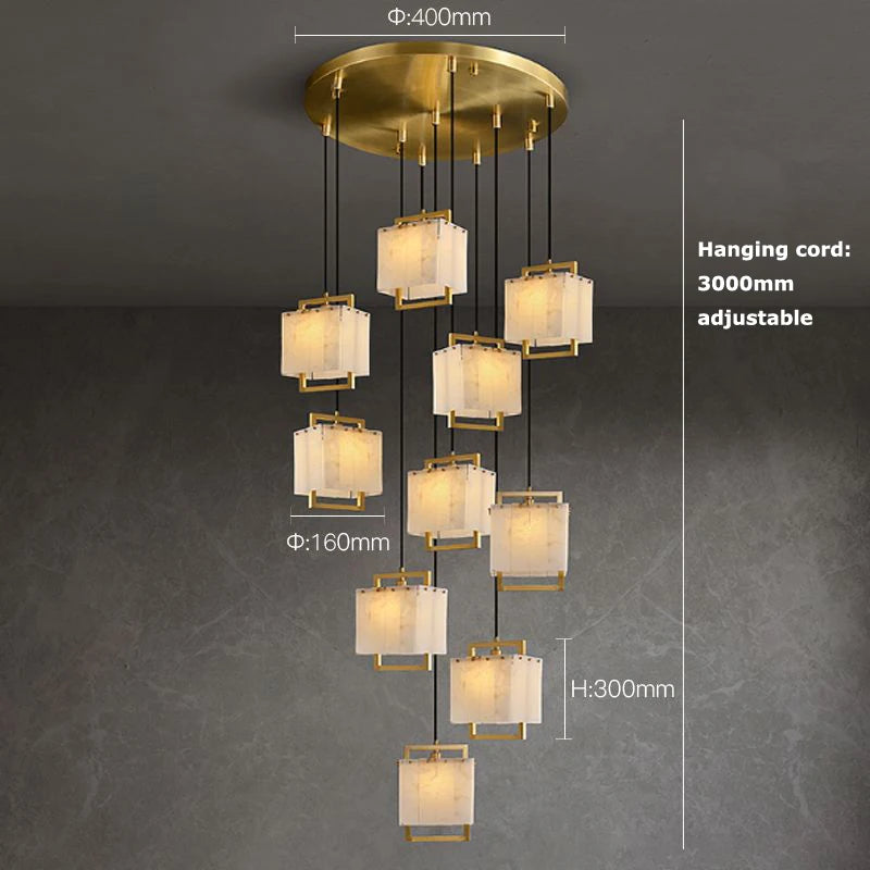 2026 Marble Series Gold Chrome Dimmable Led Chandelier Lighting Lustre Suspension Luminaire Lampen For Living Room