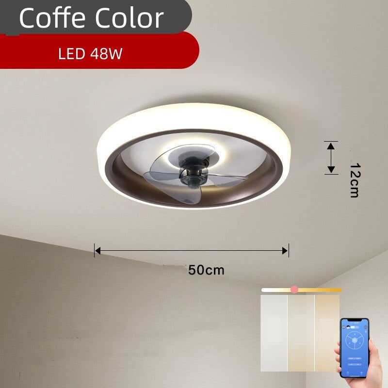 Ceiling Fan With Light And Remote Control Fanstira LED Lamp Small Decorative Fans Cooler Decoration For Bedroom Home Appliance