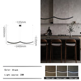 2026 Wood Arch Modern Long Pendant Light - Minimalist LED Dining Table Chandelier