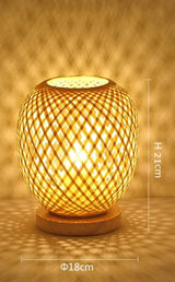 Bamboo Woven Products Simple Bedroom Study Table Lamp Bedside Table Lamp Bamboo art Warm Decoration Desktop Japanese Table Lamp