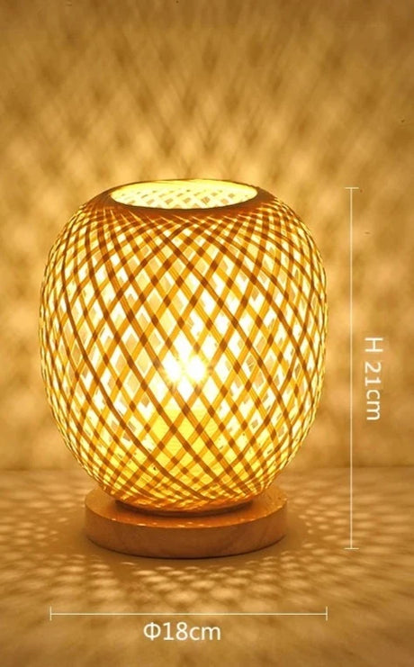 Bamboo Woven Products Simple Bedroom Study Table Lamp Bedside Table Lamp Bamboo art Warm Decoration Desktop Japanese Table Lamp