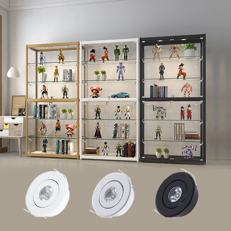 6pc 3W 1W Mini led Downlight Cabinet Recessed Spot light led Driver Pure Nature Warm white and White Silver Black body AC85-265V