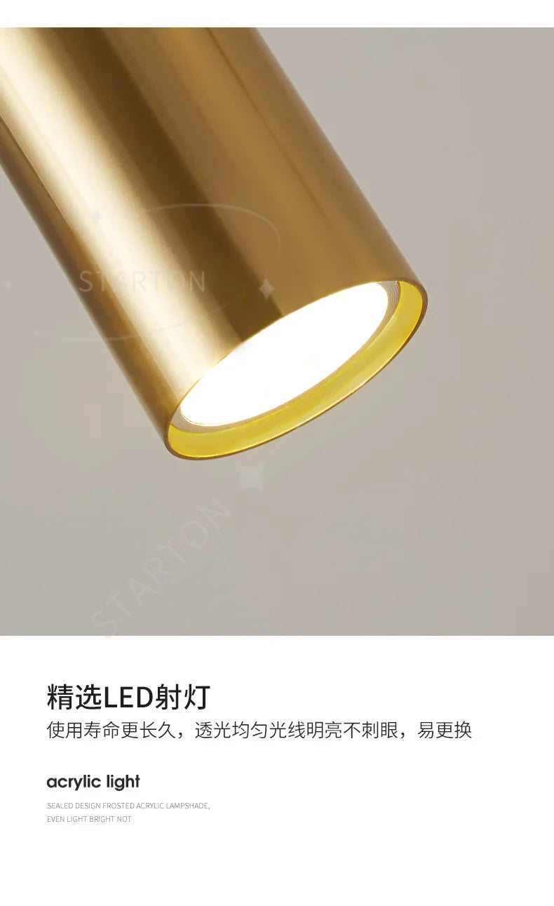 luxury bar Nordic home  spot pendant lamp Aisilan led chandelier modern all copper dining room light