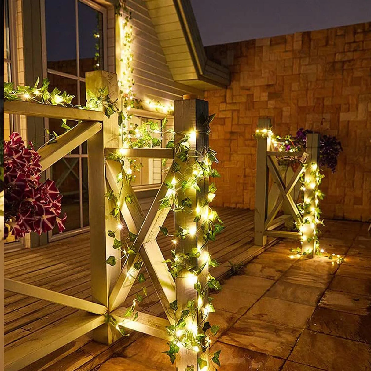 2/5/10M Ivy String Lights 20/50/100 LEDs Solar Fairy Lamp 8 Modes Hanging String Light for Garden Wedding Party Christmas Decor